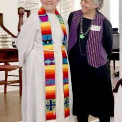 Rev. Patty Fox and a female congregant