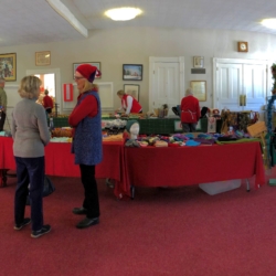 A room full of Christmas crafts waits for shoppers