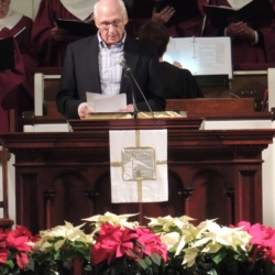 A man reads from the Bible
