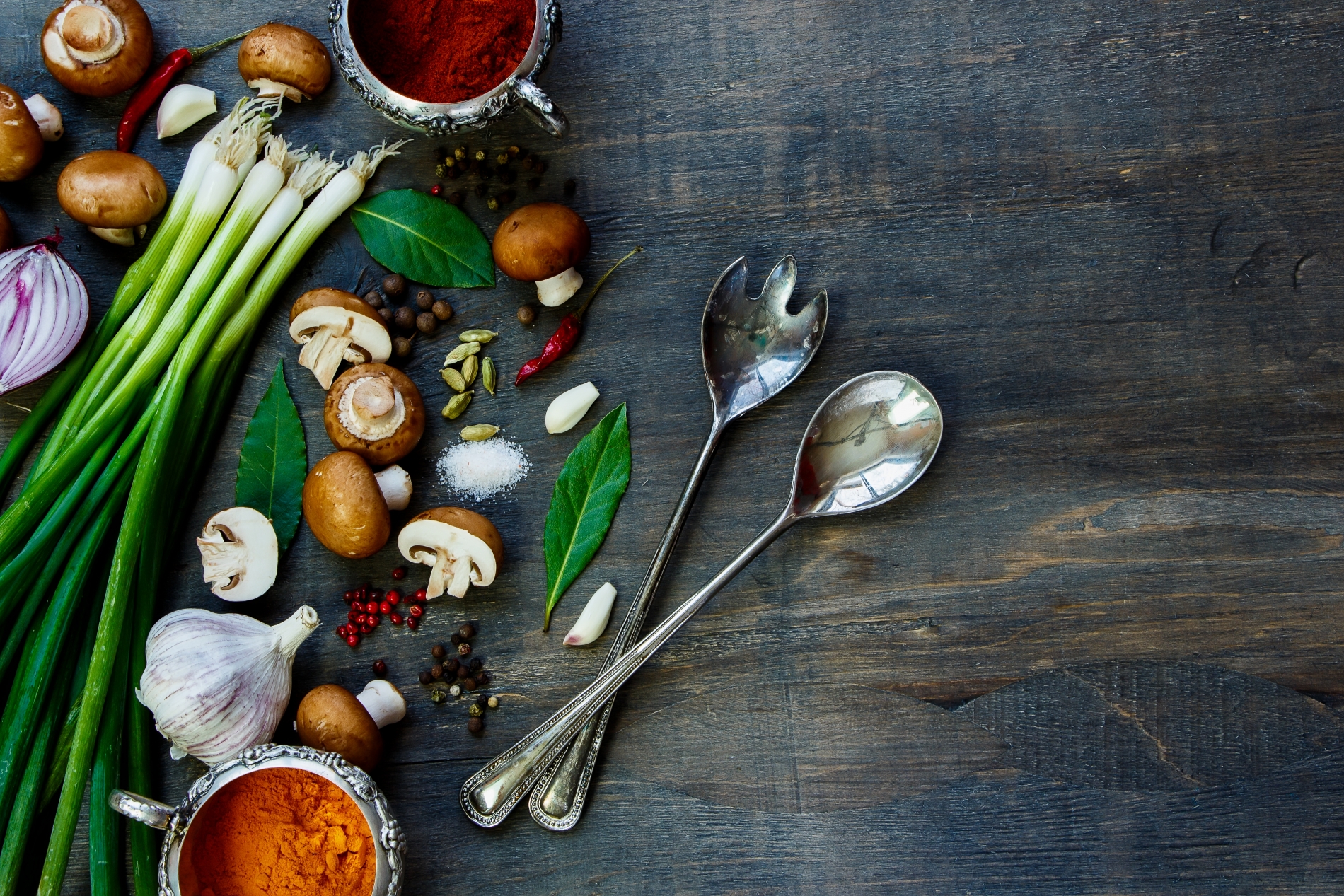 Fresh vegetables on a wooden tabl